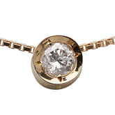 K18YG イエローゴールド ダイヤ0.13ct プチ ネックレス レディース 【中古】